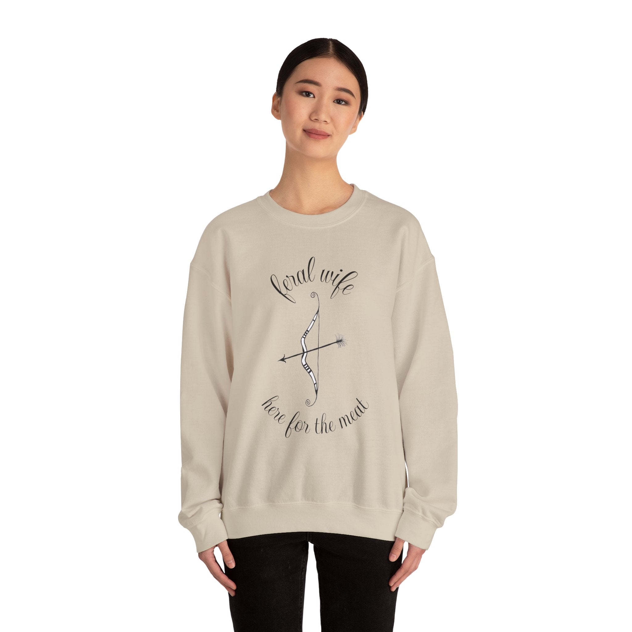 Archery 'Here for the Meat' by Feral Wife Crewneck Sweatshirt