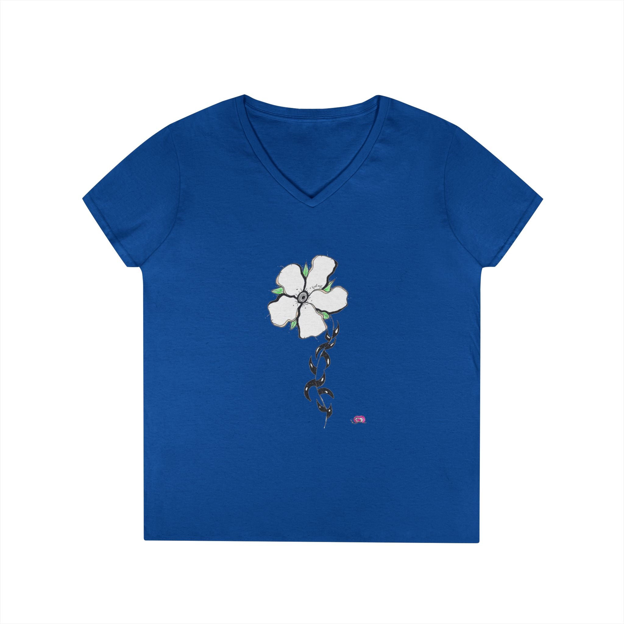 Flowery Thorns by Feral Wife V-Neck T-Shirt