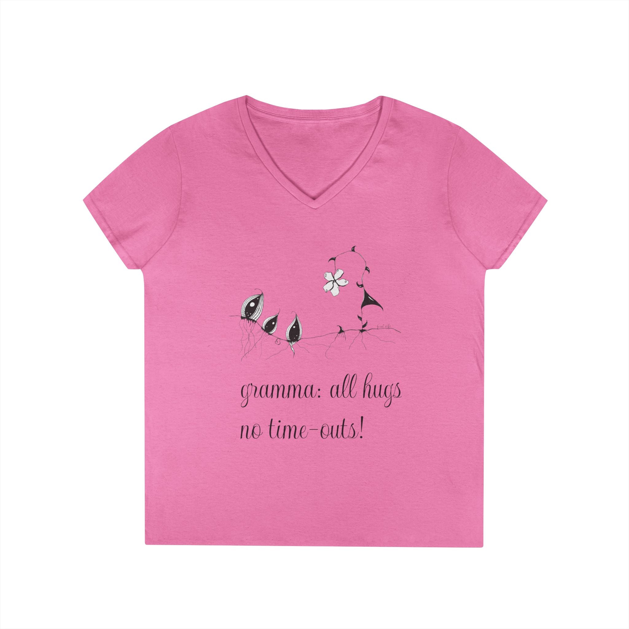 Gramma: All Hugs No Time-outs! by Feral Wife V-Neck T-Shirt