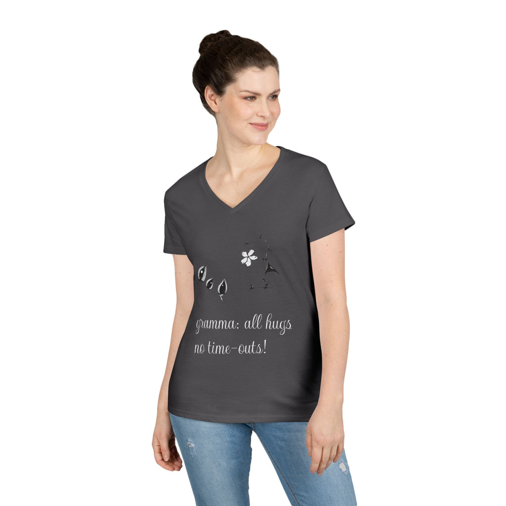 Gramma: All Hugs No Time-outs! by Feral Wife V-Neck T-Shirt