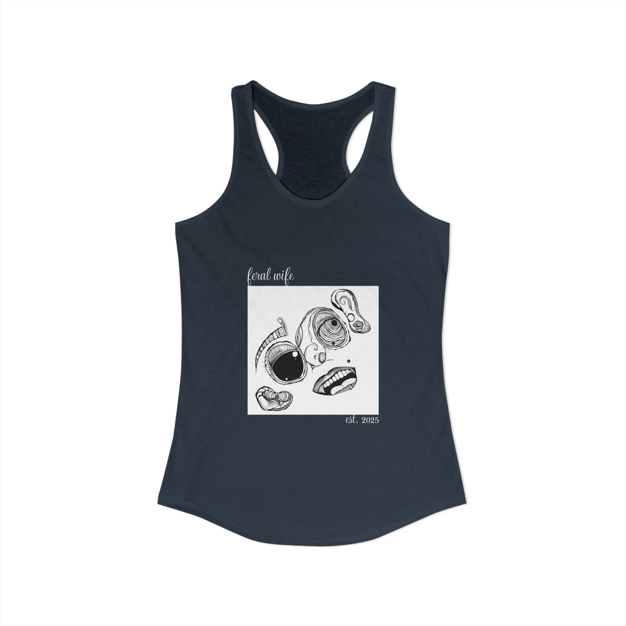 Face by Feral Wife - Women's Ideal Racerback Tank