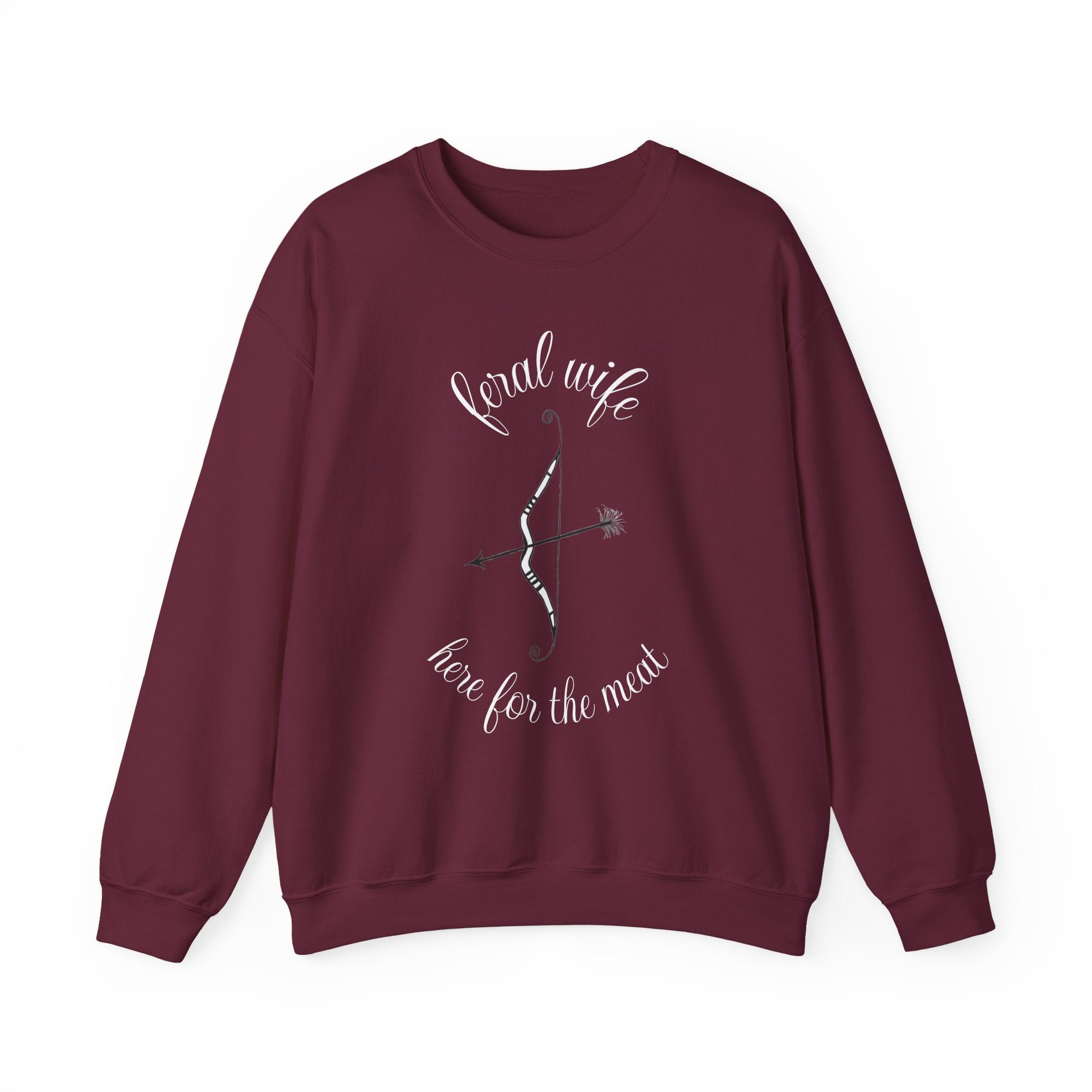 Archery 'Here for the Meat' by Feral Wife Crewneck Sweatshirt