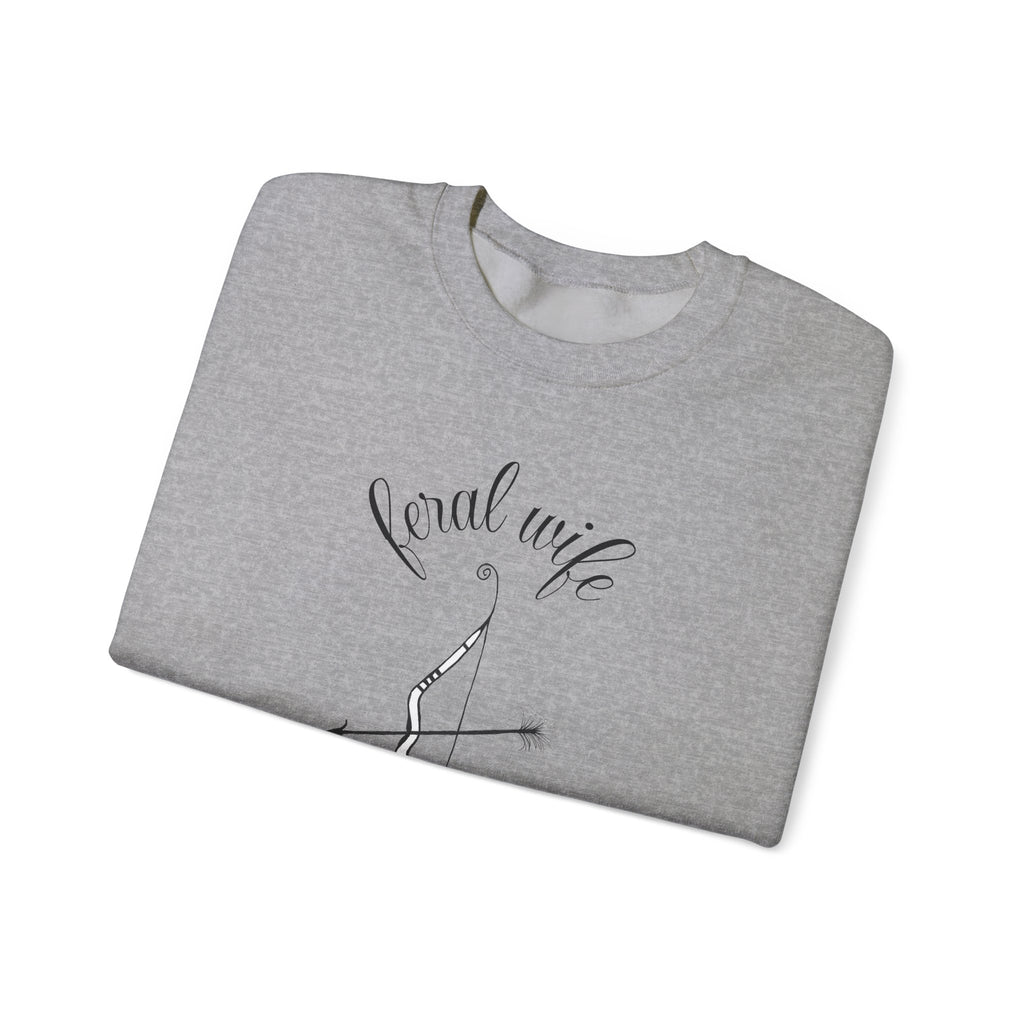 Archery 'Here for the Meat' by Feral Wife Crewneck Sweatshirt