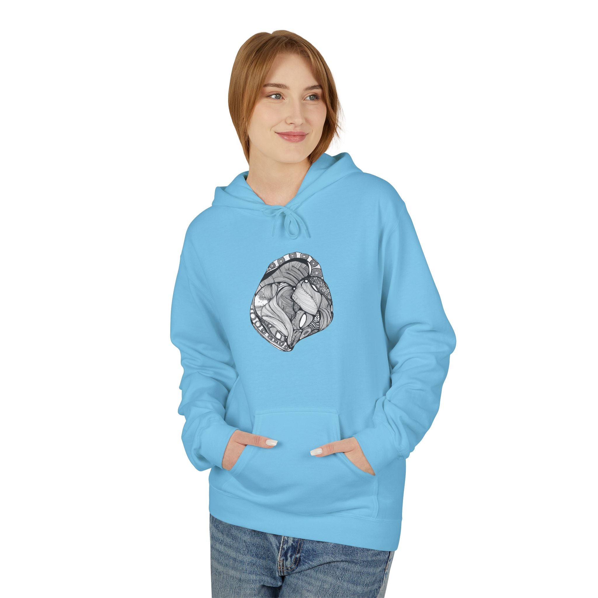 Heart by Feral Wife - Artistic Fleece Hoodie