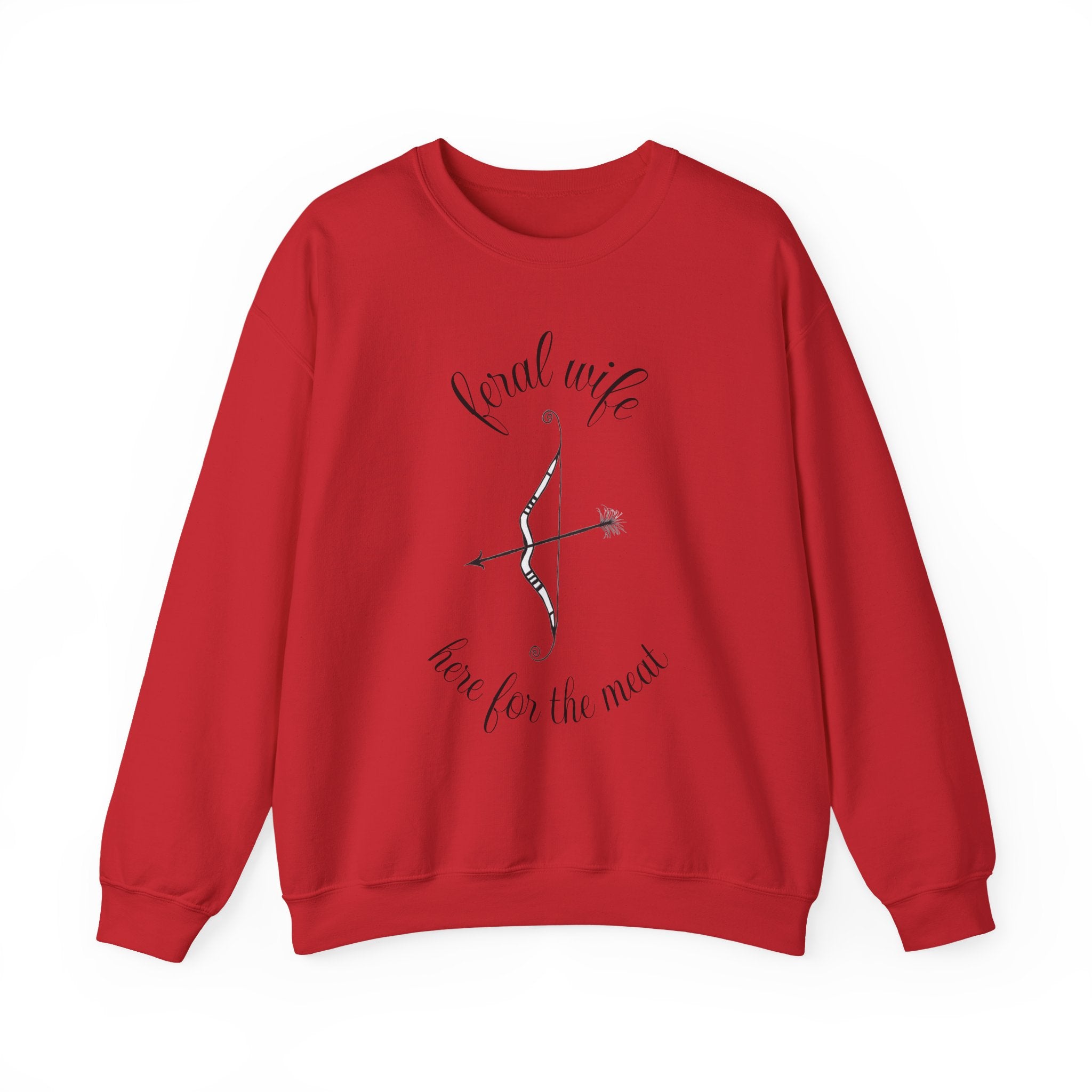 Archery 'Here for the Meat' by Feral Wife Crewneck Sweatshirt
