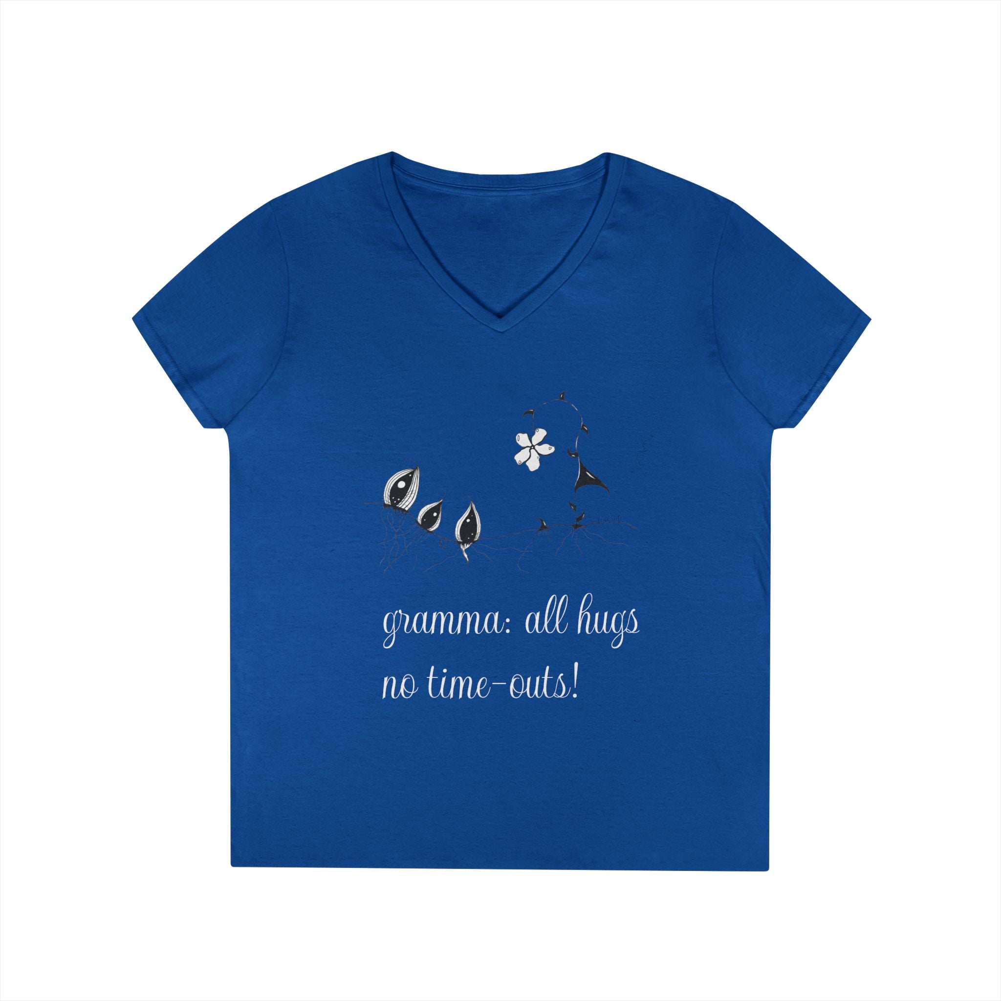 Gramma: All Hugs No Time-outs! by Feral Wife V-Neck T-Shirt